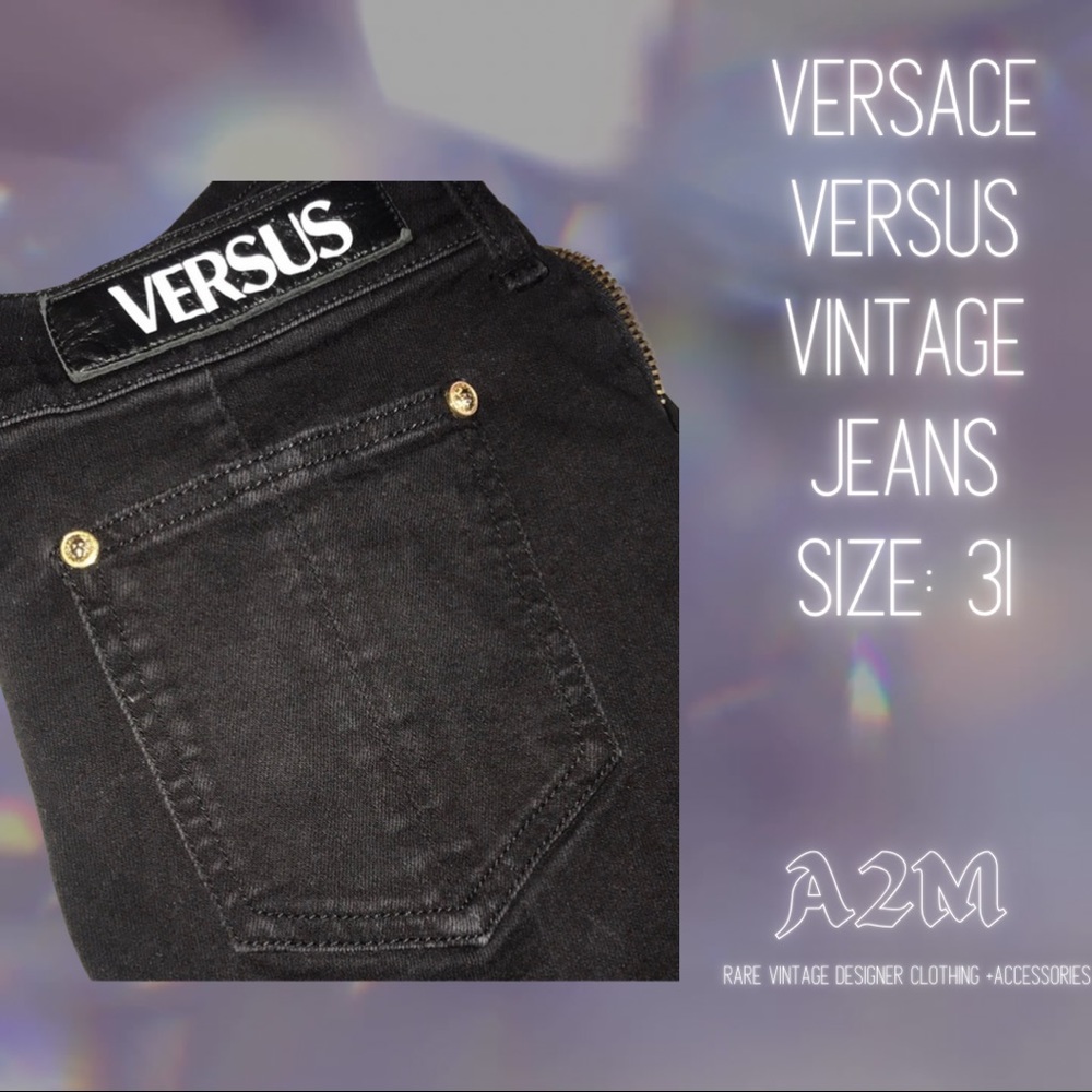 Versace Versus Black Zipper Detail Jeans Size 31